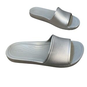 CROCS Silver Women's Slides